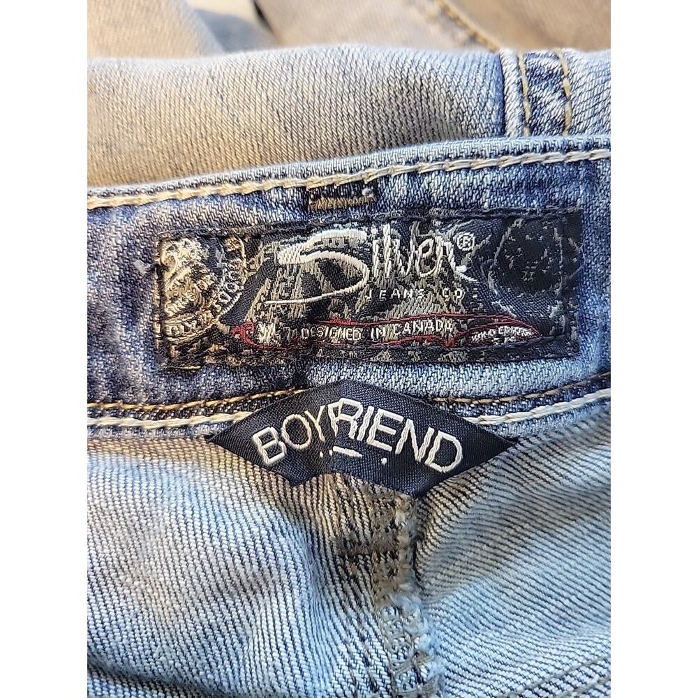 Silver Jeans Co. Boyfriend Super Stretch Distressed Denim Jeans Women's 32x29 - Picture 11 of 14
